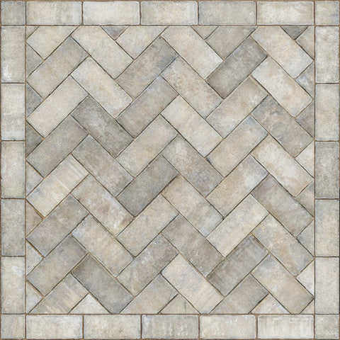 Williamsburg Brick Herringbone "Grand Illumination" Vinyl Floorcloth - Spicher & Co.