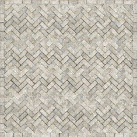 Williamsburg Brick Herringbone "Grand Illumination" Vinyl Floorcloth - Spicher & Co.