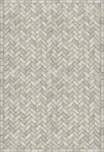 Williamsburg Brick Herringbone "Grand Illumination" Vinyl Floorcloth - Spicher & Co.