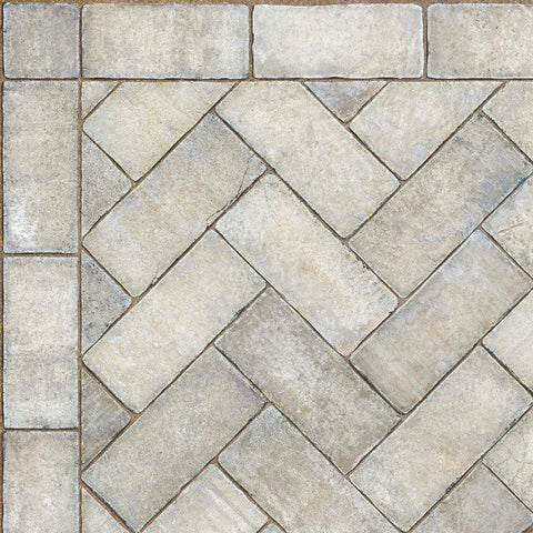 Williamsburg Brick Herringbone "Grand Illumination" Vinyl Floorcloth - Spicher & Co.