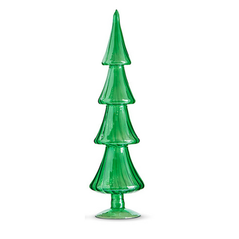 Green Glass Tree 15"