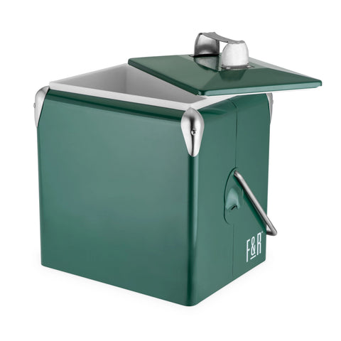Green Vintage Style Metal Cooler By Foster & Rye