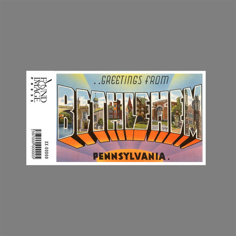 Greetings from Bethlehem, Pennsylvania Sticker