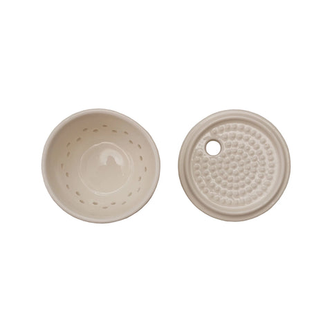 Gustav Stoneware Garlic + Ginger Grater/Storage