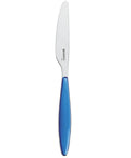Knife with a blue handle on a white background
