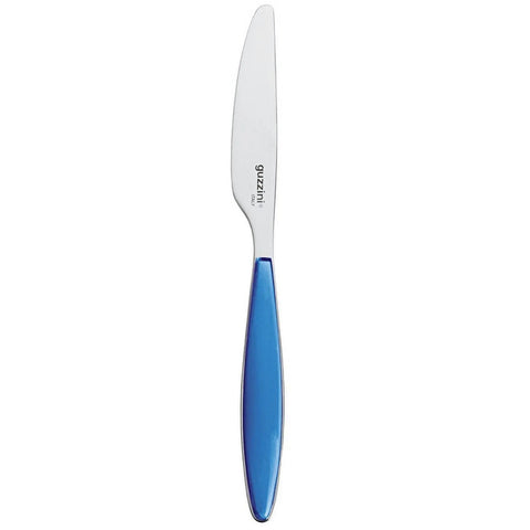 Knife with a blue handle on a white background