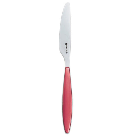 Knife with a red handle on a white background