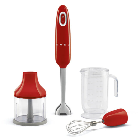 SMEG Retro Style  Hand Blender with Accessories Pack, Red