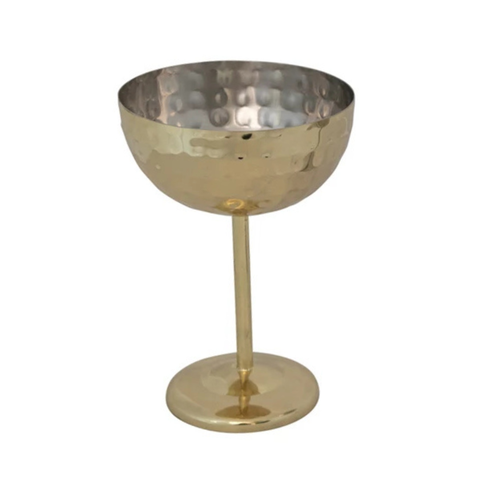 Hammered Stainless Steel Coupe Glass, Gold