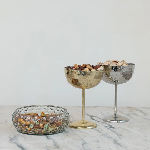 Hammered Stainless Steel Coupe Glass, Gold