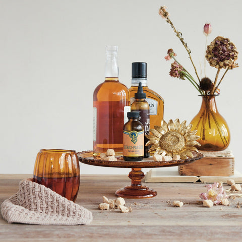 Hand-Blown Pumpkin Shaped Drinking Glass
