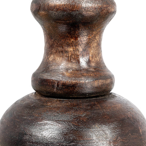 Hand-Carved Mango Wood Taper Holder, 21"