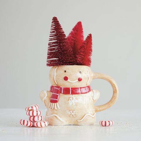 Hand-Painted Gingerbread Man Mug