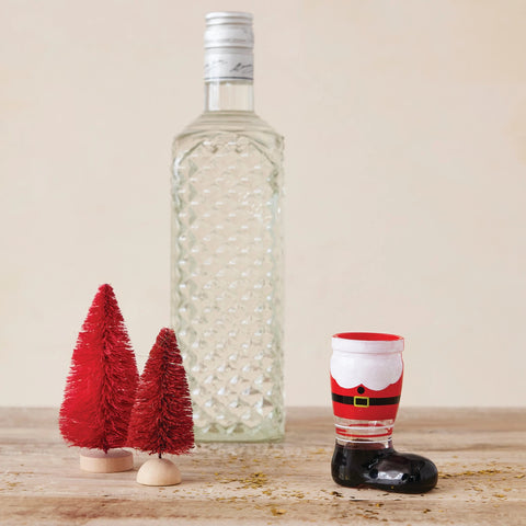 Hand-Painted Santa Boot Shaped Shot Glass