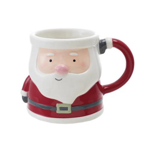 Hand-Painted Santa Shaped Mug