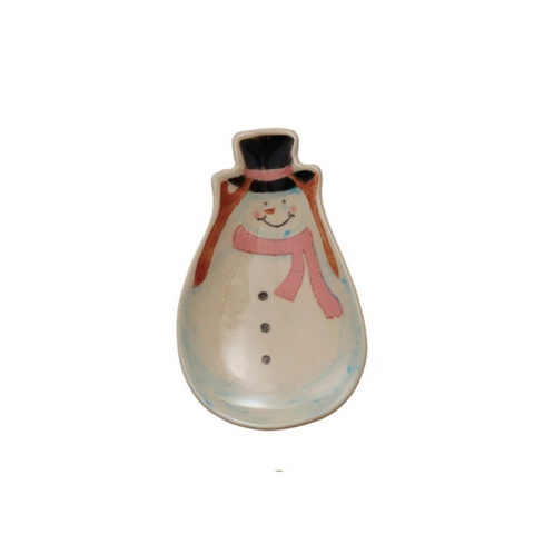 Hand-Painted Snowman Shaped Plate
