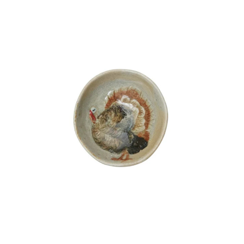 Hand-Painted Stoneware Vessel - Pumpkins