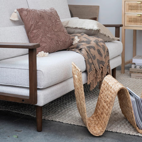 Hand-Woven Water Hyacinth Magazine Holder