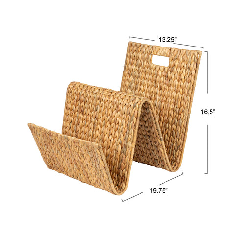 Hand-Woven Water Hyacinth Magazine Holder