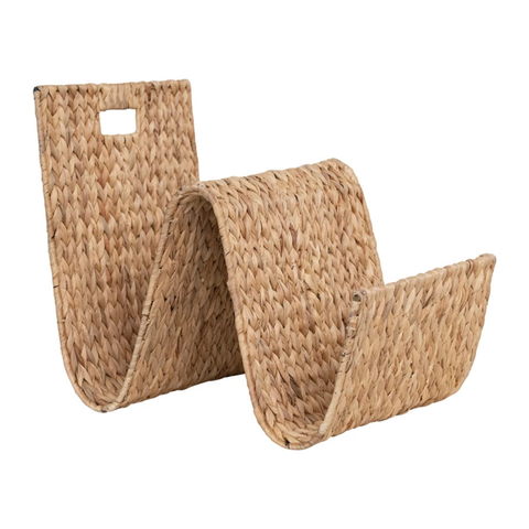 Hand-Woven Water Hyacinth Magazine Holder