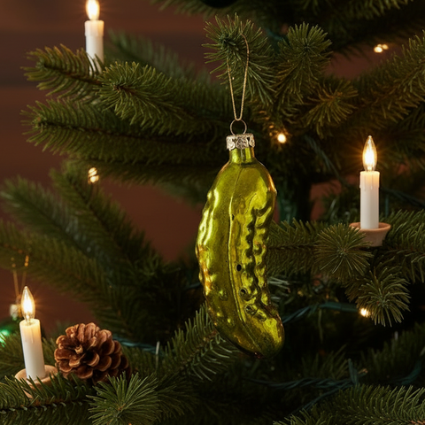 Hand Blown Glass Pickle Ornament