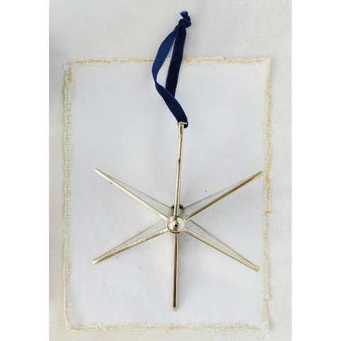 Handmade Antique Mirrored Glass & Brass Star Ornament