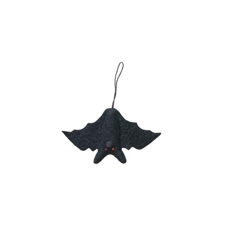 Handmade Wool Felt Bat Ornament, 7.5"