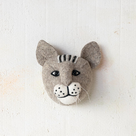 Handmade Wool Felt Cat Head Wall Décor