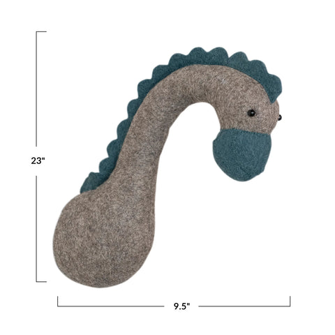 Handmade Wool Felt Dinosaur Head Wall Décor