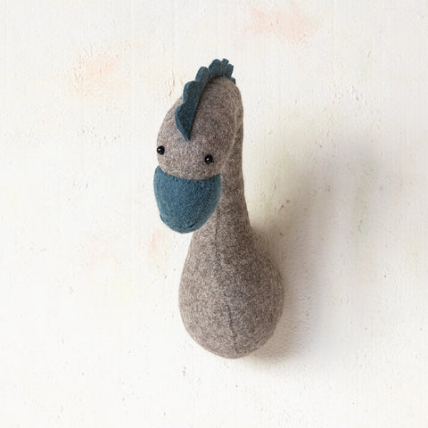 Handmade Wool Felt Dinosaur Head Wall Décor