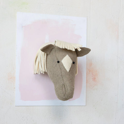 Handmade Wool Felt Horse Head Wall Décor