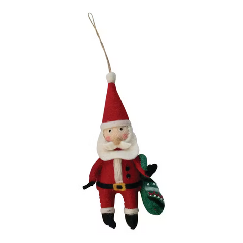 Handmade Wool Felt Santa Ornament