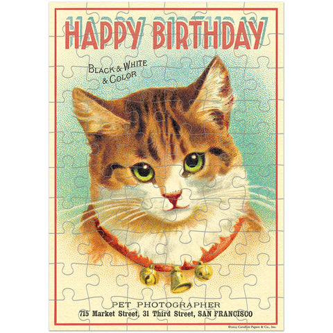 Happy Birthday Cat Puzzle Greeting Card - Cavallini