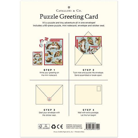 Happy Birthday Cat's Play Puzzle Greeting Card - Cavallini