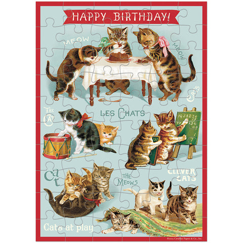 Happy Birthday Cat's Play Puzzle Greeting Card - Cavallini