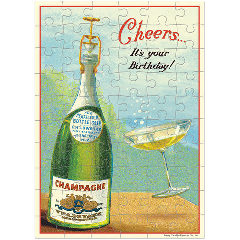 Happy Birthday Champagne Puzzle Greeting Card - Cavallini