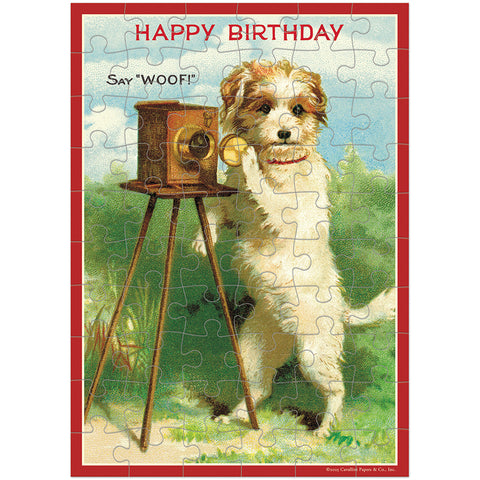 Happy Birthday Dog Puzzle Greeting Card - Cavallini