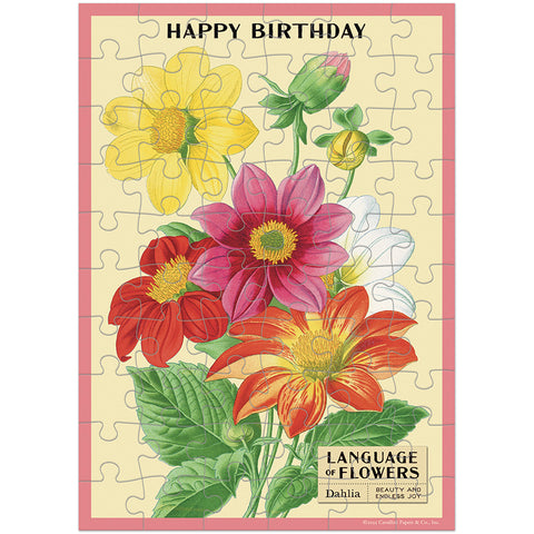 Happy Birthday Language of Flowers Puzzle Greeting Card - Cavallini