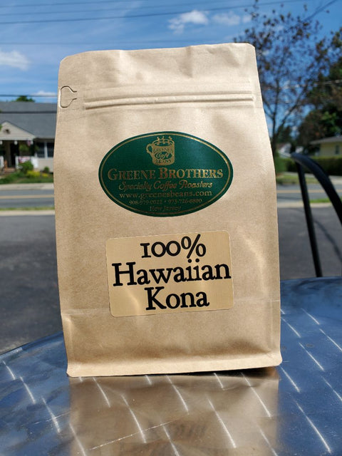 100% Hawaiian Kona - Whole Bean, 12oz Bag, Beige Bag