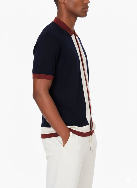 Hawk's Bay Regency Stripe Knit Button Up