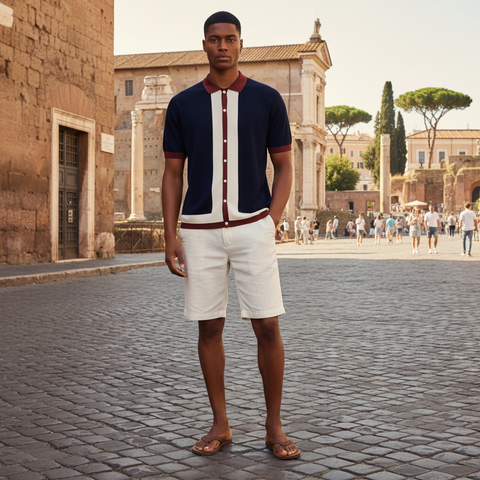 Hawk's Bay Regency Stripe Knit Button Up