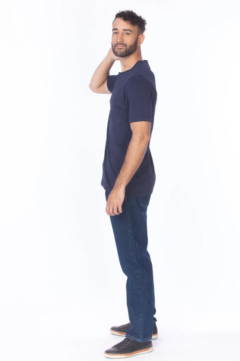 Hawk's Bay Henley Tee - Navy