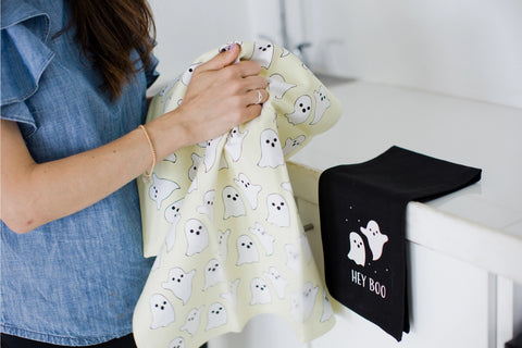 Hey Boo Halloween Tea Towel