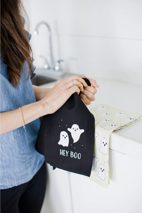 Hey Boo Halloween Tea Towel
