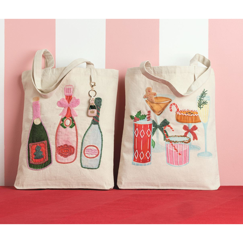 Holiday Beaded Tote - Bottles