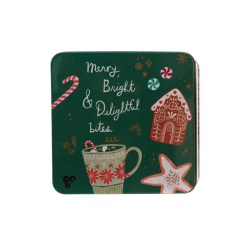 Holiday Treats Embossed Tin - 8.25"