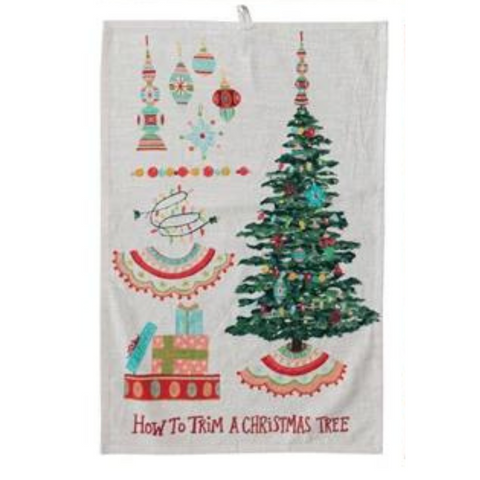 How To Trim A Christmas Tree Tea Towel