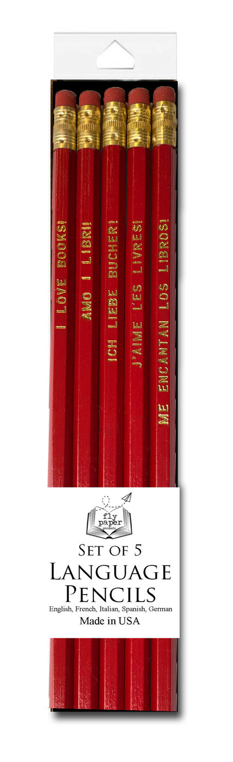 I Love Books! Multi Language Pencil Set
