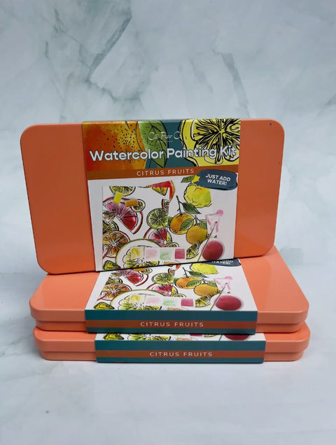 Citrus Fruits watercolor Painting kit, 7" x 4", multi