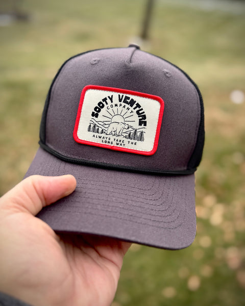 Bear Mountain Patch Trucker Snapback Hat - Sooty Venture Co.